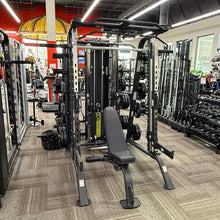 Load image into Gallery viewer, Primetime Smith Machine Half Cage Ensemble with Bench and 200lb weight stack (PT-SHCE-300)