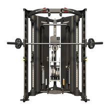 Load image into Gallery viewer, Hoist H8 Functional Trainer front view with Smith bar loaded with smaller weight plates