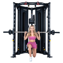 Load image into Gallery viewer, Woman performing a Smith machine split squat on the Hoist H8 Functional Trainer